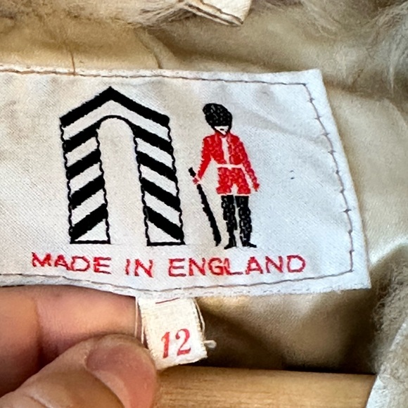 Vintage RARE 70’s Penny Lane Genuine Suede & Fur Belted MIDI Tan Trench Coat,S/M - Picture 4 of 10